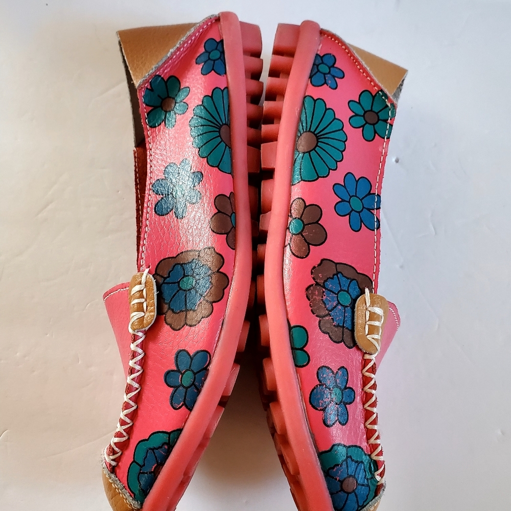 Colorful Floral Women's Loafers Size EU 39 US 8.5-9 - Picture 6 of 8